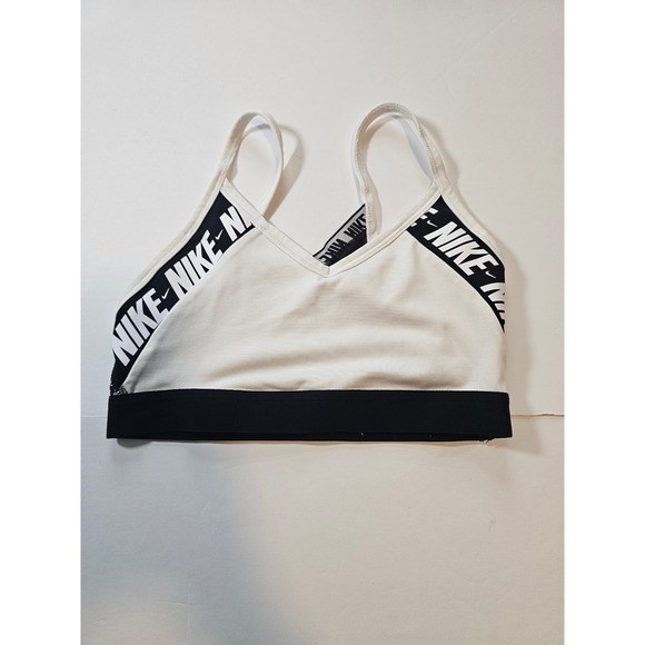 Nike Other - Nike Dri-FIT Indy Sports Bra Womens Small White Black Logo Activewear
